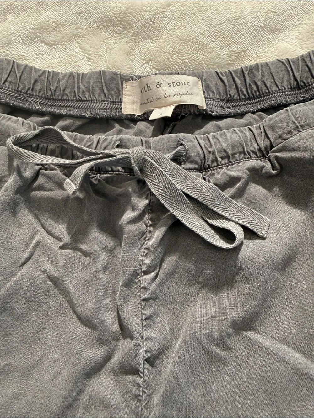 Cloth & Stone Gray Jogger Pants Size L Anthropologie Drawstring TLC needed